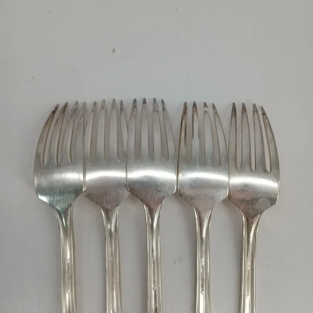 5X DF 1937 Rogers Silverplate Cotillion Collection Dinner Forks